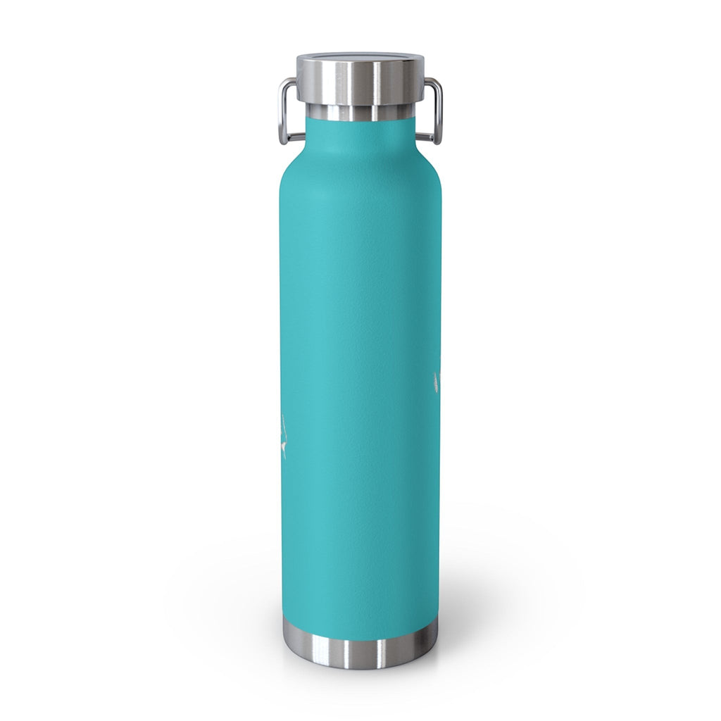 Ruff Part of Town 22oz turquoise insulated stainless steel water bottle with a powder-coat finish and silver lid.