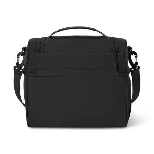 Ruff Part of Town black ripstop polyester insulated lunch cooler bag with dual compartments, zip closures, and adjustable strap.