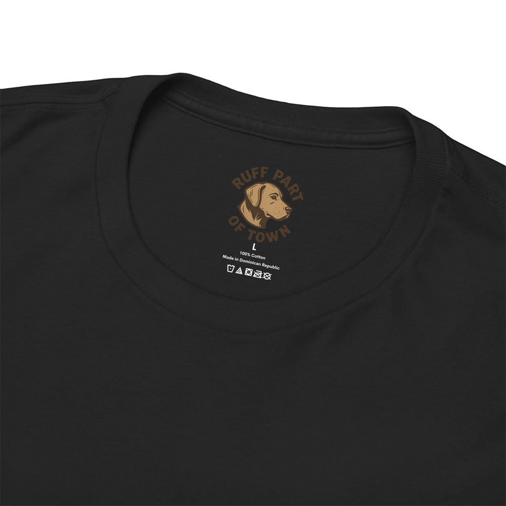 Ruff Part of Town black 100% cotton t-shirt with crew neck and graphic logo on tag.