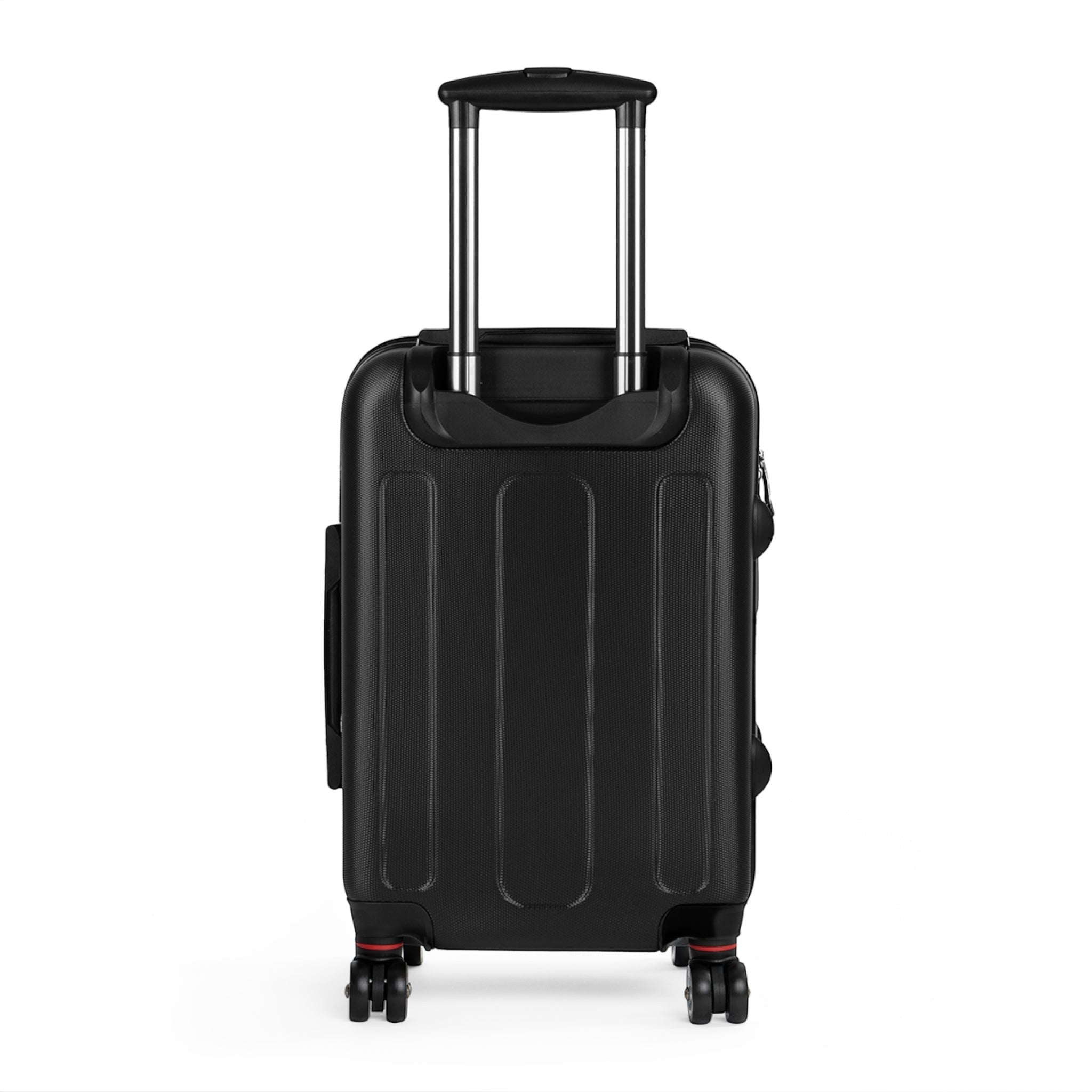 Ruff Part of Town black hard-shell carry-on suitcase with telescopic handle and four double swivel wheels.