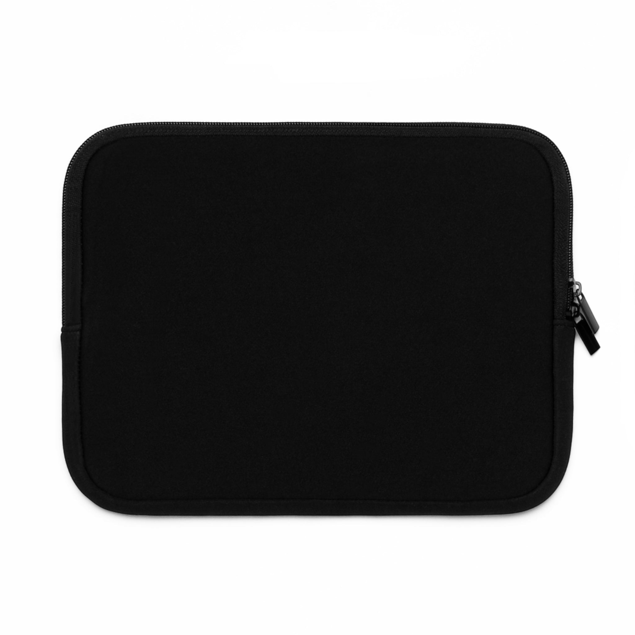 Ruff Part of Town black neoprene laptop sleeve with dual zipper and minimalist sketch design.