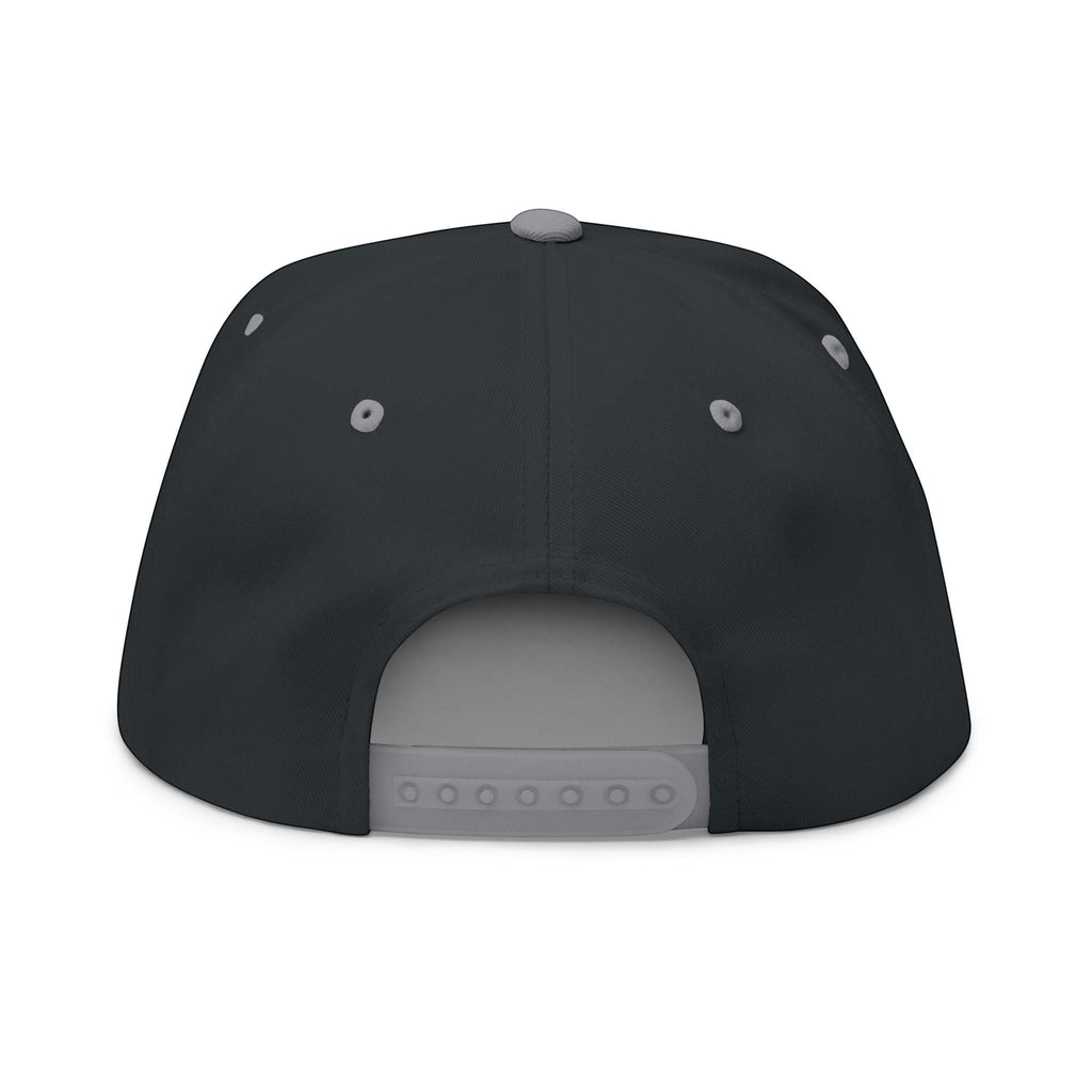 Ruff Part of Town dark grey 100% cotton twill flat bill snapback cap with "Where Underdogs Become Legends" embroidery and green undervisor.