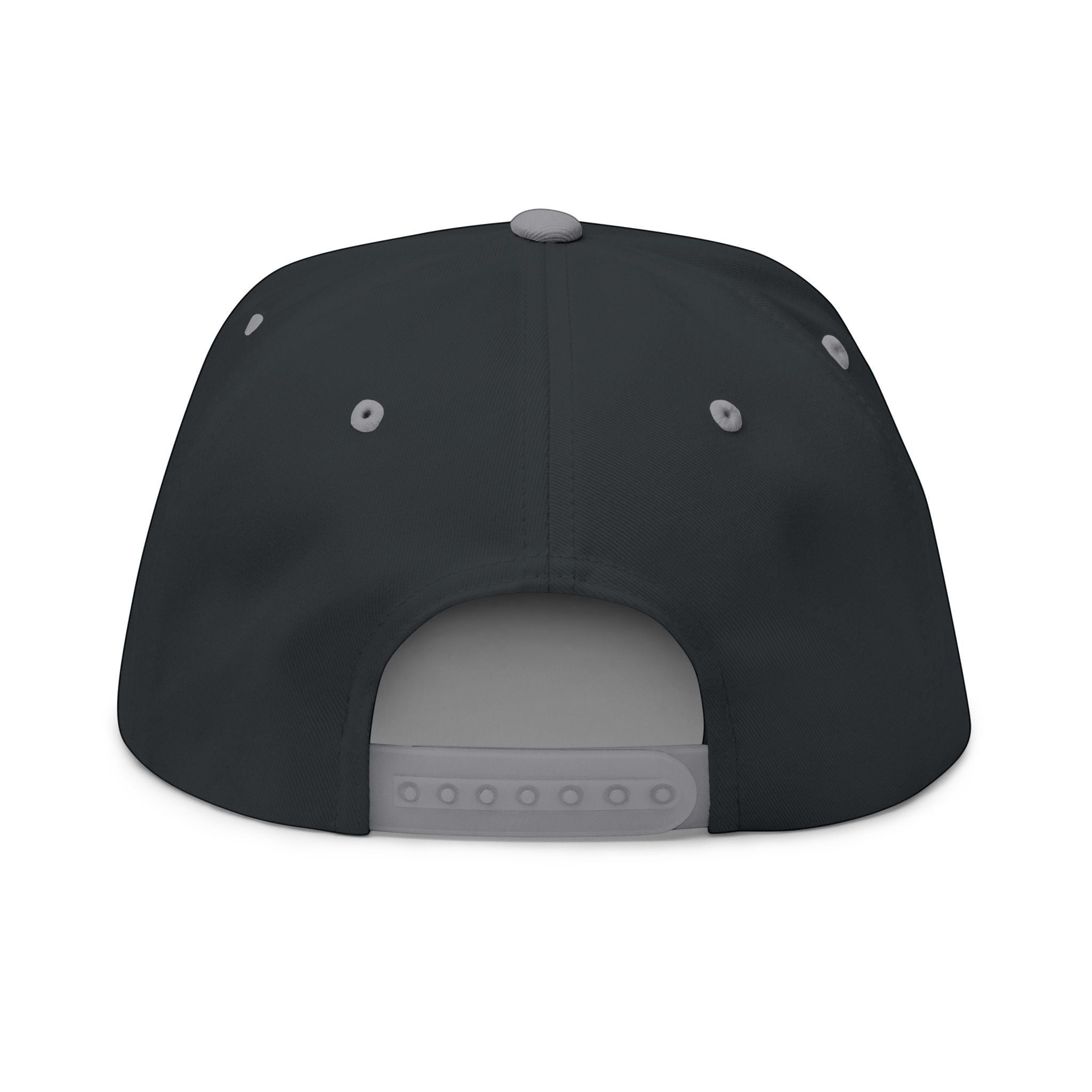 Ruff Part of Town dark grey 100% cotton twill flat bill snapback cap with "Where Underdogs Become Legends" embroidery and green undervisor.