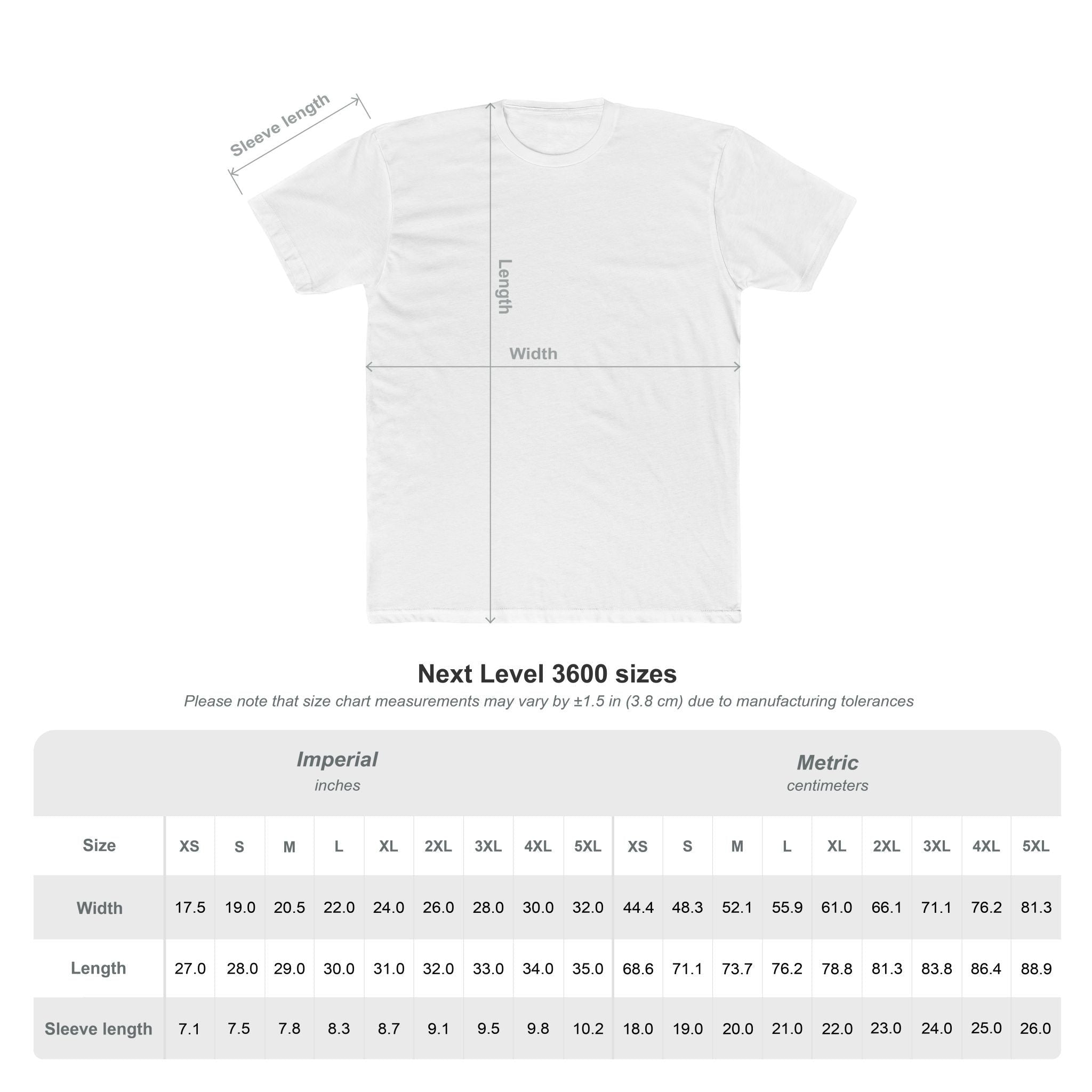 Ruff Part of Town white 100% cotton crew neck t-shirt with size chart. Features dog head logo.